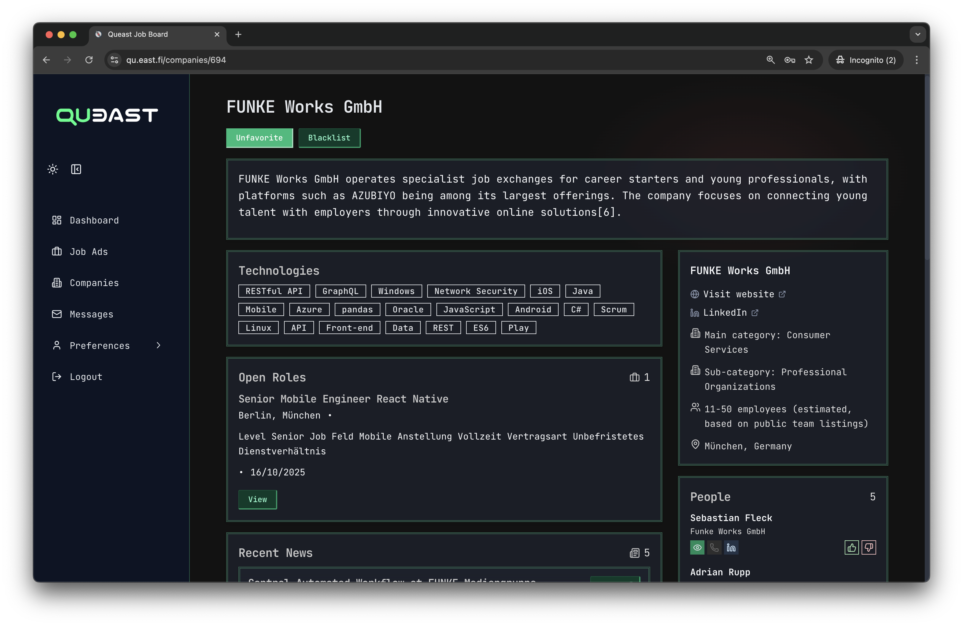 Enrich companies and people screenshot